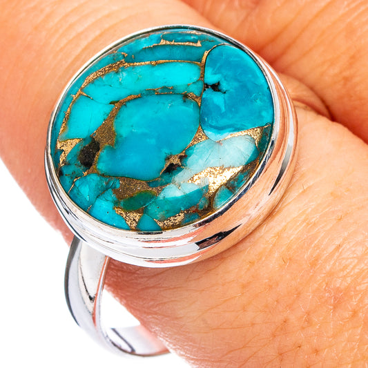 Blue Copper Turquoise Ring Size 11 (.925 Sterling Silver)