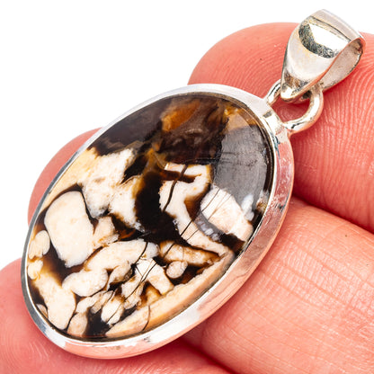 Peanut Wood Jasper Pendant 1 1/2" (925 Sterling Silver) P43522