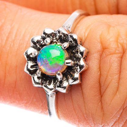 Dainty Ethiopian Opal Ring Size 6 (.925 Sterling Silver)