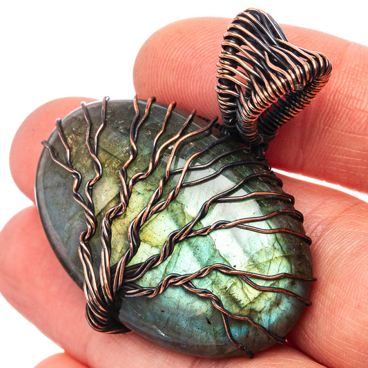 Labradorite Tree of Life 1 5/8" (Oxidized Copper)