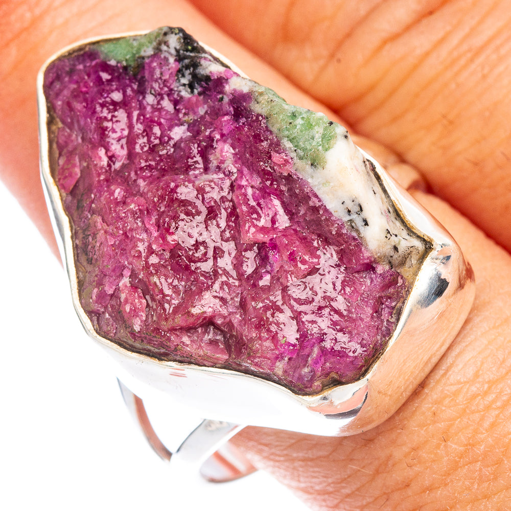 Rough Ruby Zoisite Ring Size 11.75 (925 Sterling Silver) R7422