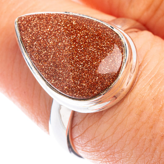 Goldstone Ring Size 8 (.925 Sterling Silver)