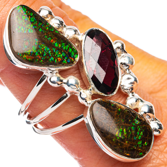 Signature Ammolite Ring Size 8.75 (925 Sterling Silver) R8137