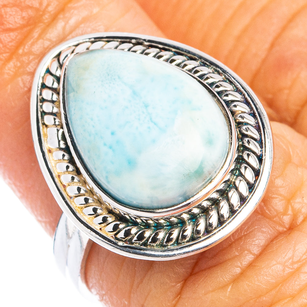 Rare Larimar Ring Size 6.5 (.925 Sterling Silver)