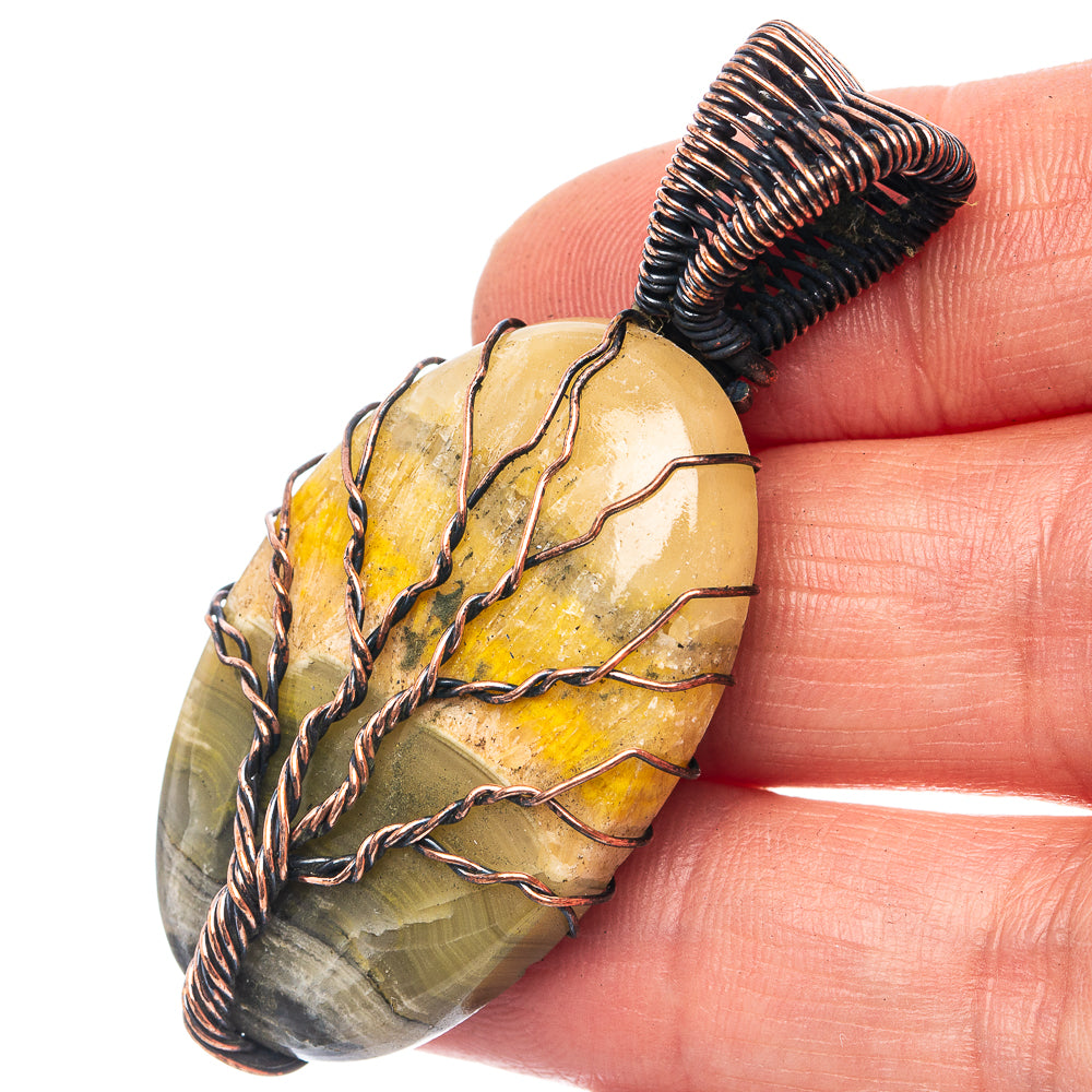 Bumblebee Jasper Tree of Life 2 1/8" (Oxidized Copper)