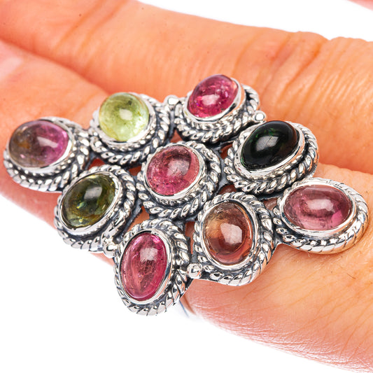 Signature Natural Multi-Tourmaline Ring Size 7 (925 Sterling Silver) R2580