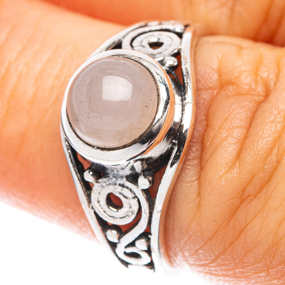 Rose Quartz 925 Sterling Silver Ring Size 6.5 (925 Sterling Silver) R5369