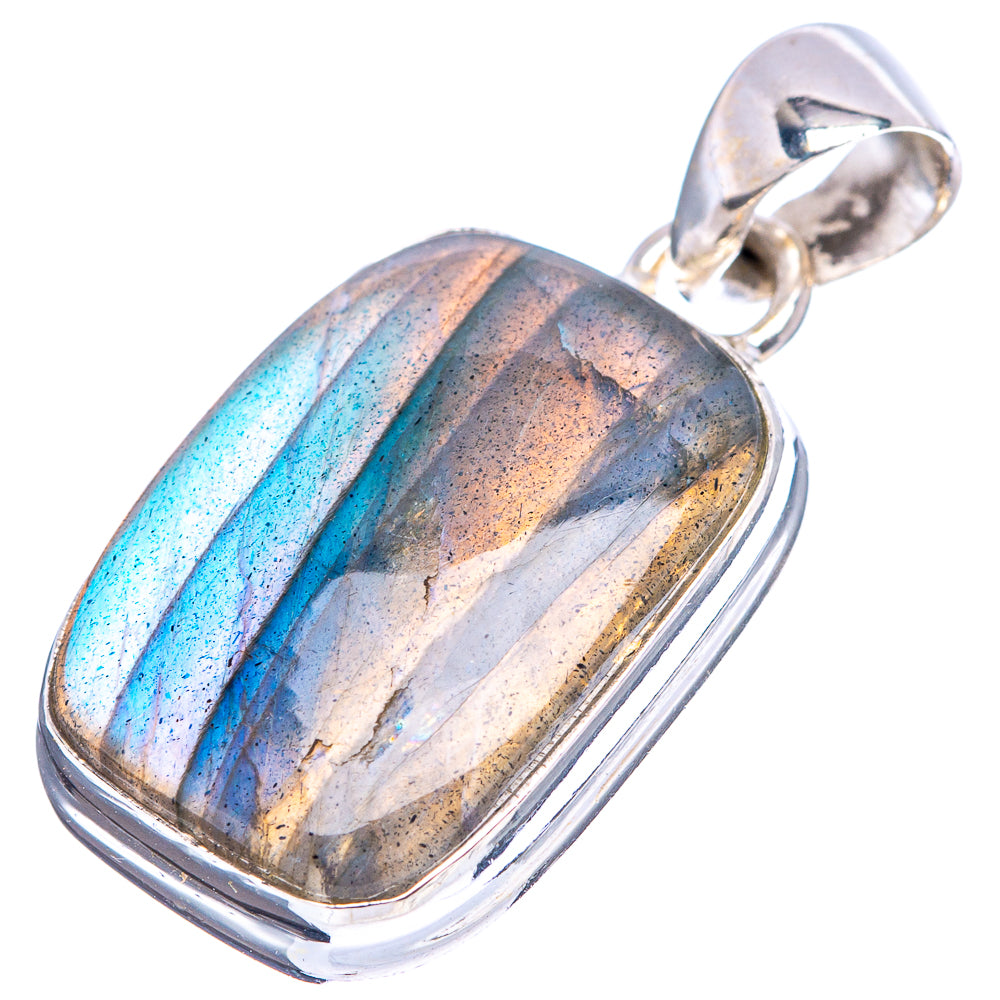 Labradorite Pendant 1 1/8" (.925 Sterling Silver)