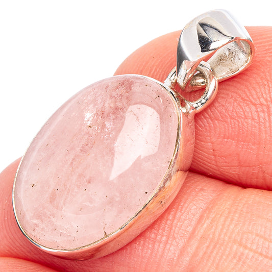 Rose Quartz Pendant 1 1/8" (925 Sterling Silver) P44994