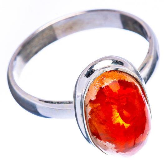 Mexican Fire Opal Ring Size 10 (925 Sterling Silver) R2408