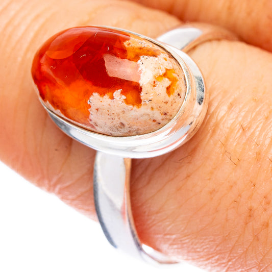 Mexican Fire Opal Ring Size 10 (925 Sterling Silver) R2408