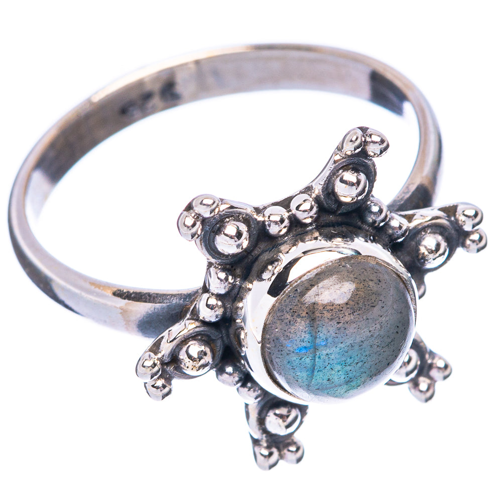 Labradorite Flower 925 Sterling Silver Ring Size 7 (925 Sterling Silver) R5485