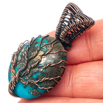 Turquoise Tree of Life 1 5/8" (Oxidized Copper)