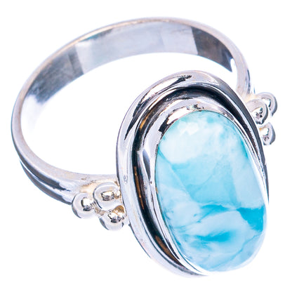 Rare Larimar Ring Size 6.5 (.925 Sterling Silver)