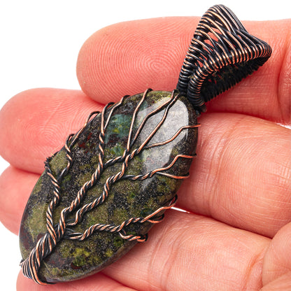 Dragon's Blood Jasper Tree of Life 2 1/8" (Oxidized Copper)