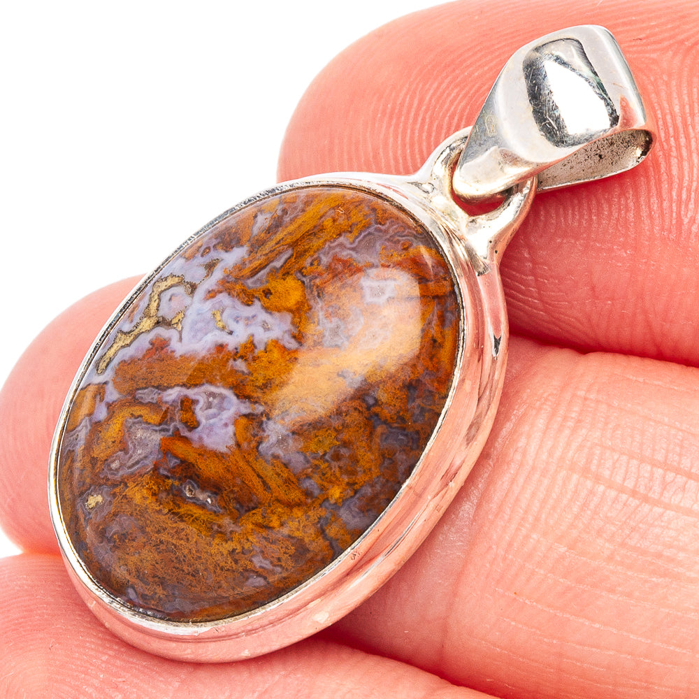 Cady Mountain Moss Agate Pendant 1 1/4" (925 Sterling Silver) P44809