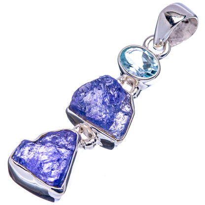 Tanzanite, Blue Topaz Pendant 1 5/8" (.925 Sterling Silver)