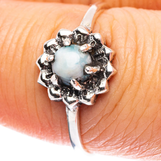 Dainty Larimar Ring Size 8 (.925 Sterling Silver)