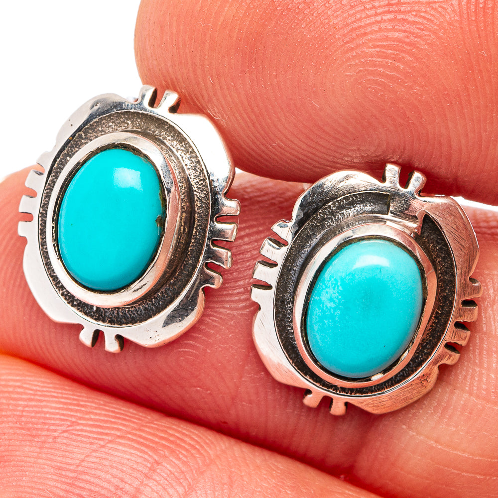 Rare Kingman Turquoise Earrings 1/2" (.925 Sterling Silver)