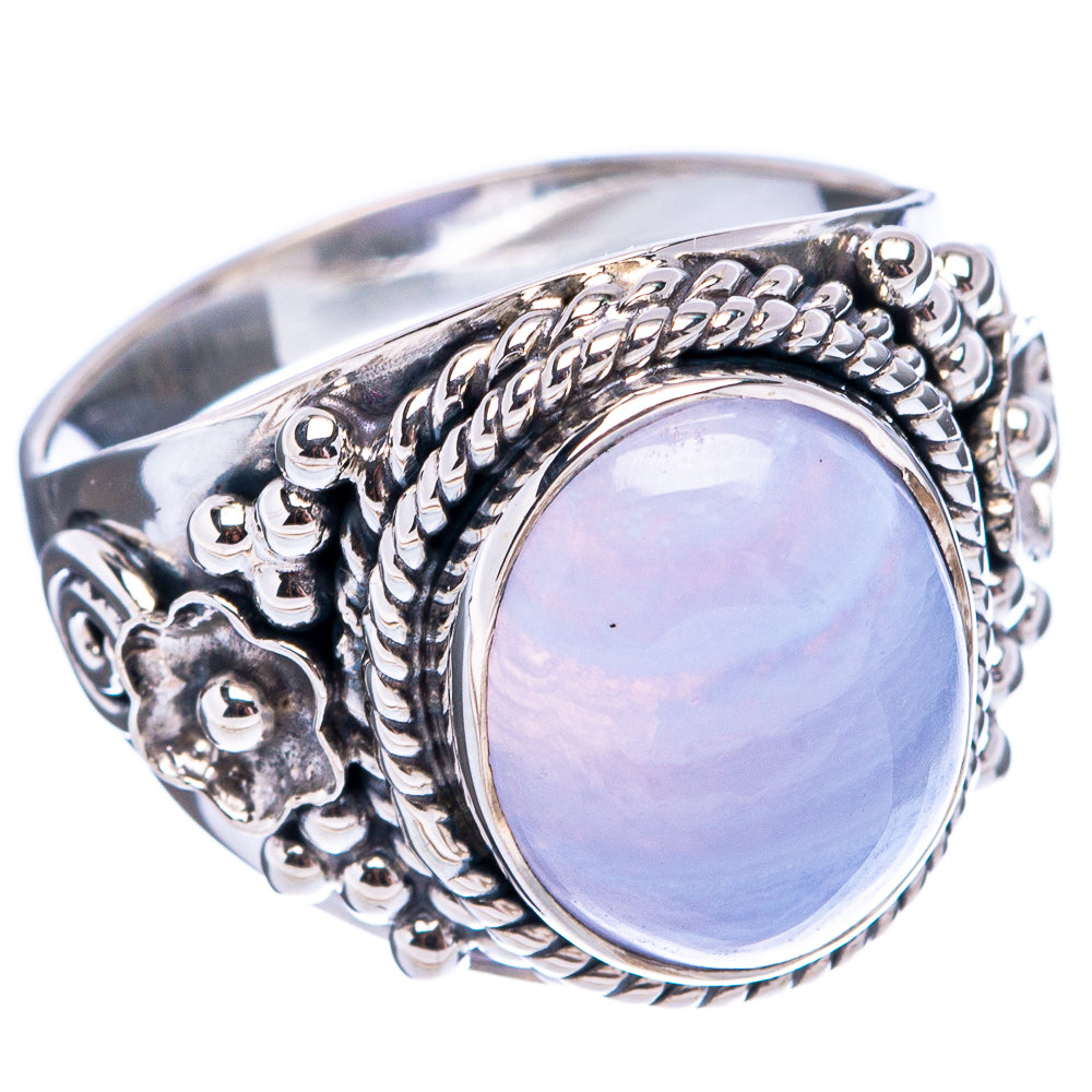 Premium Blue Lace Agate Ring Size 6.75 (.925 Sterling Silver)