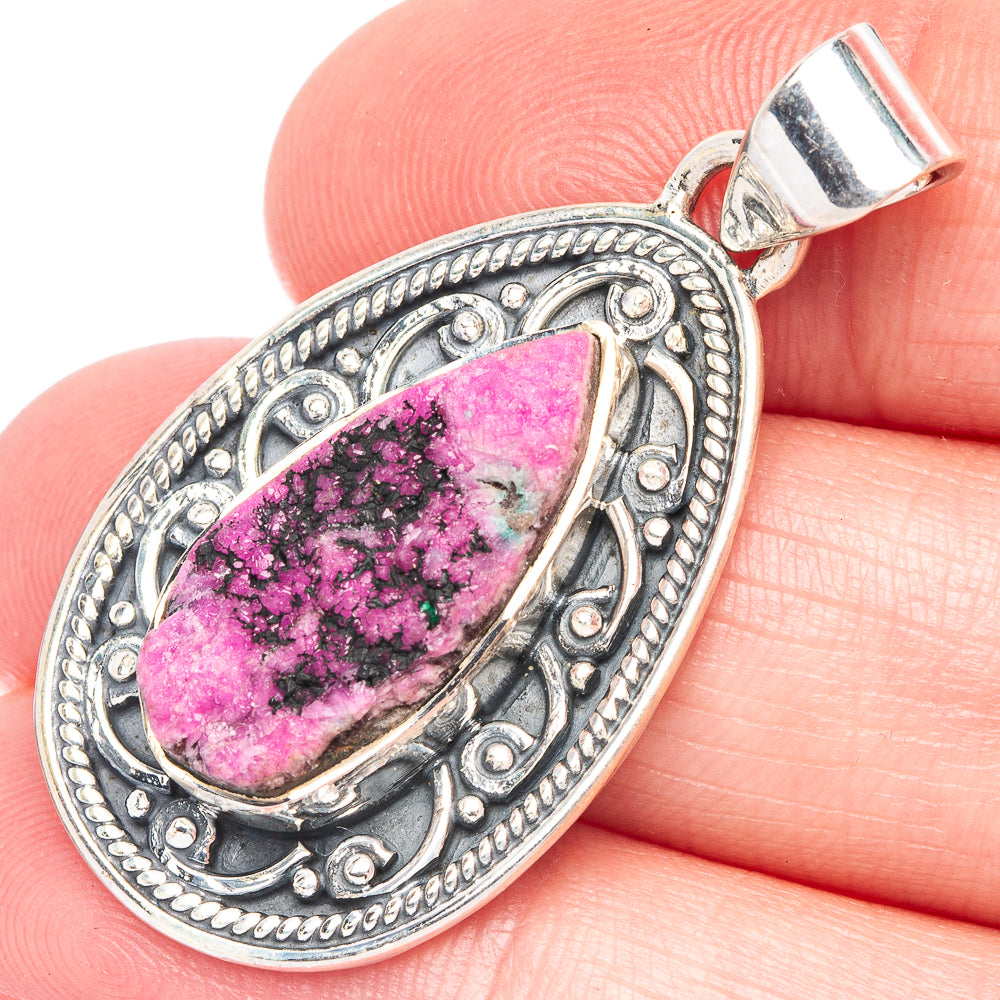 Cobalto Calcite Druzy Pendant 1 5/8" (925 Sterling Silver) P44333