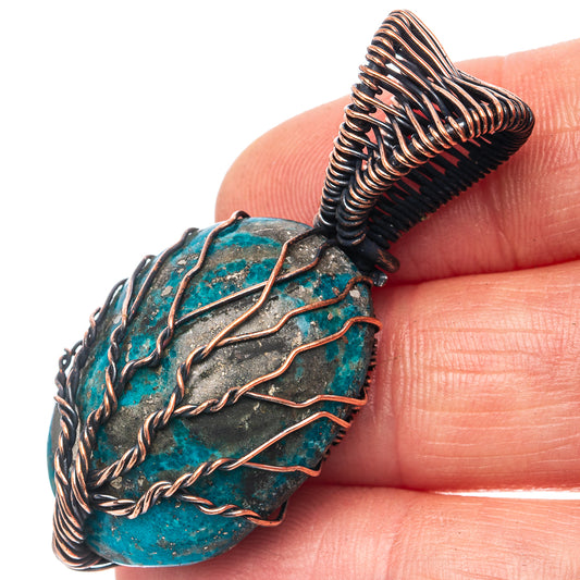 Turquoise Tree of Life 1 3/4" (Oxidized Copper)