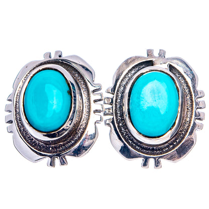 Rare Kingman Turquoise Earrings 1/2" (.925 Sterling Silver)