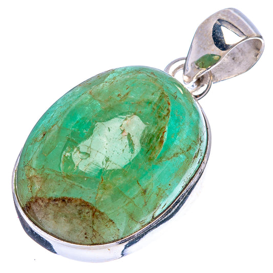 Natural Colombian Emerald Pendant 1 1/4" (925 Sterling Silver) P43364