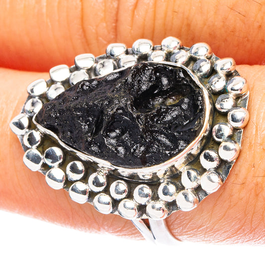 Tektite 925 Sterling Silver Ring Size 8 (925 Sterling Silver) R6130