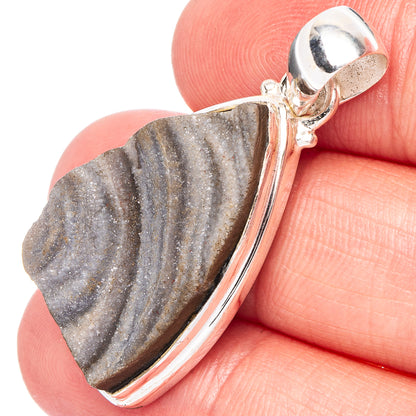 Desert Rose Druzy Pendant 1 1/2" (.925 Sterling Silver)