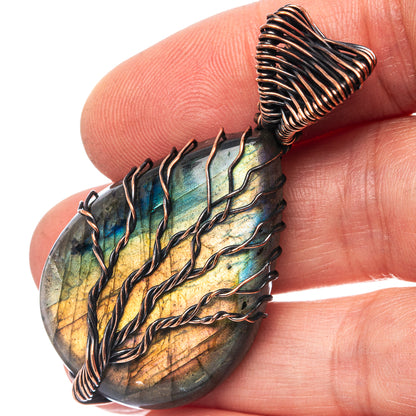 Labradorite Tree of Life 2" (Oxidized Copper)