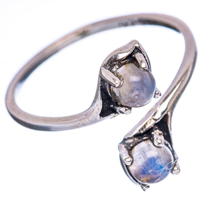 Dainty Rainbow Moonstone Ring Size 6 (.925 Sterling Silver)