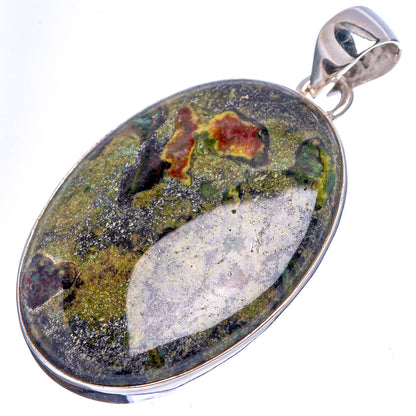 Dragon's Blood Jasper Pendant 1 5/8" (.925 Sterling Silver)