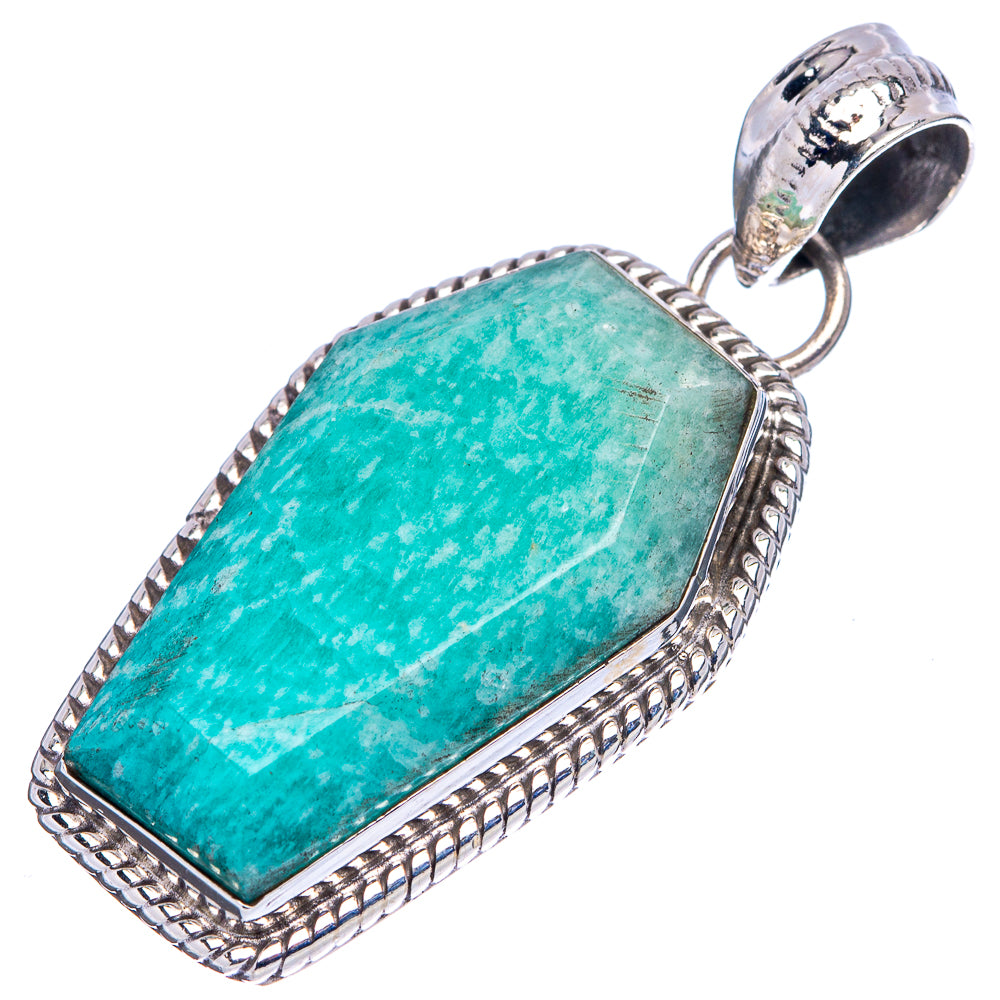 Amazonite Pendant 1 5/8" (.925 Sterling Silver)