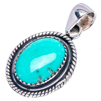 Rare Kingman Turquoise Pendant 1 3/8" (.925 Sterling Silver)