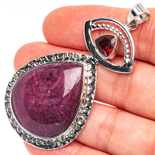 Signature Ruby, Garnet Pendant 2 1/2" (925 Sterling Silver) P45035