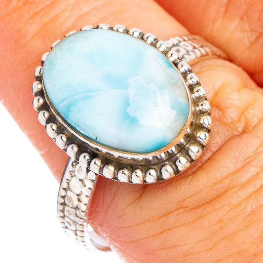 Rare Larimar Ring Size 8.5 (.925 Sterling Silver)