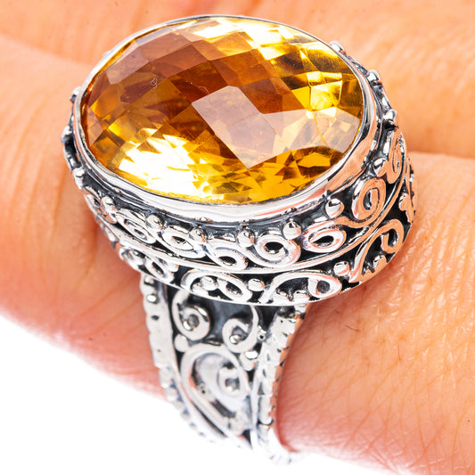 Signature Faceted Citrine Ring Size 9 (925 Sterling Silver) R2563