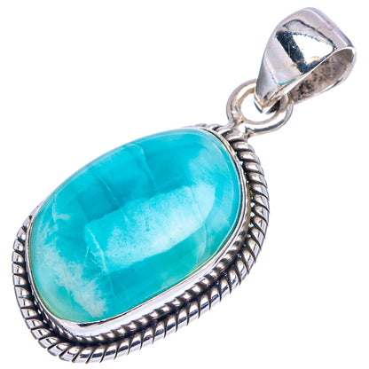 Rare Larimar Pendant 1 3/8" (.925 Sterling Silver)