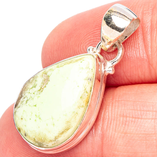 Lemon Chrysoprase Pendant 1 1/4" (.925 Sterling Silver)