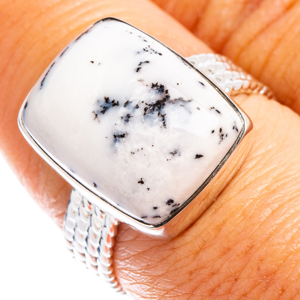 Premium Dendritic Agate Ring Size 7.5 (.925 Sterling Silver)