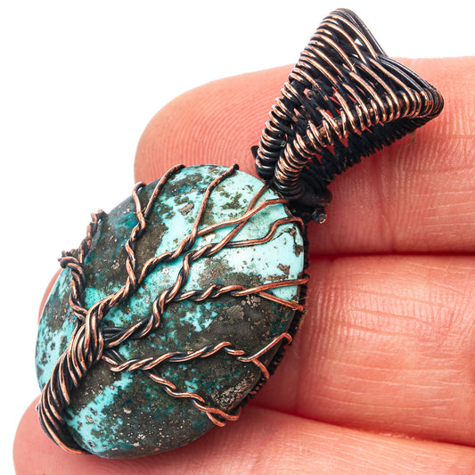 Turquoise Tree of Life 1 5/8" (Oxidized Copper)