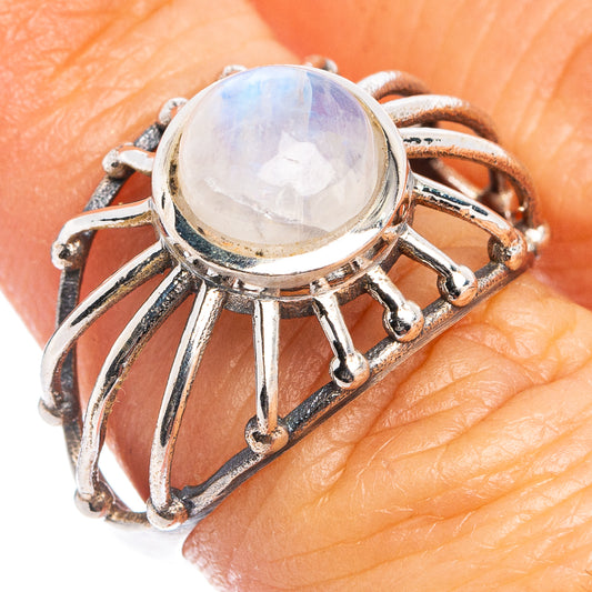 Rainbow Moonstone Ring Size 6.75 (.925 Sterling Silver)