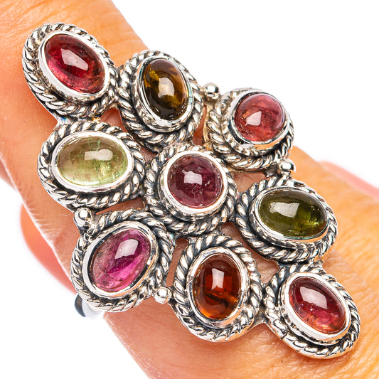 Signature Multi-Tourmaline Ring Size 7.75 (925 Sterling Silver) R8122