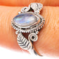 Rainbow Moonstone Leaf 925 Sterling Silver Ring Size 7.75 (925 Sterling Silver) R5355