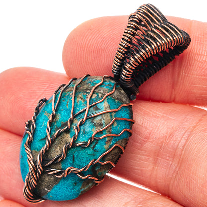 Turquoise Tree of Life 1 5/8" (Oxidized Copper)