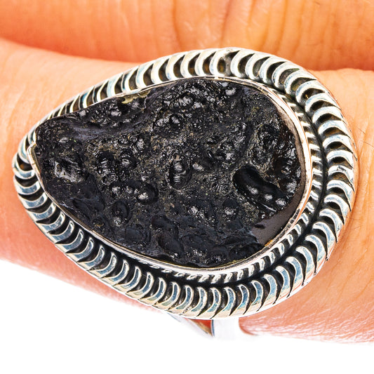 Tektite 925 Sterling Silver Ring Size 7.75 (925 Sterling Silver) R6417