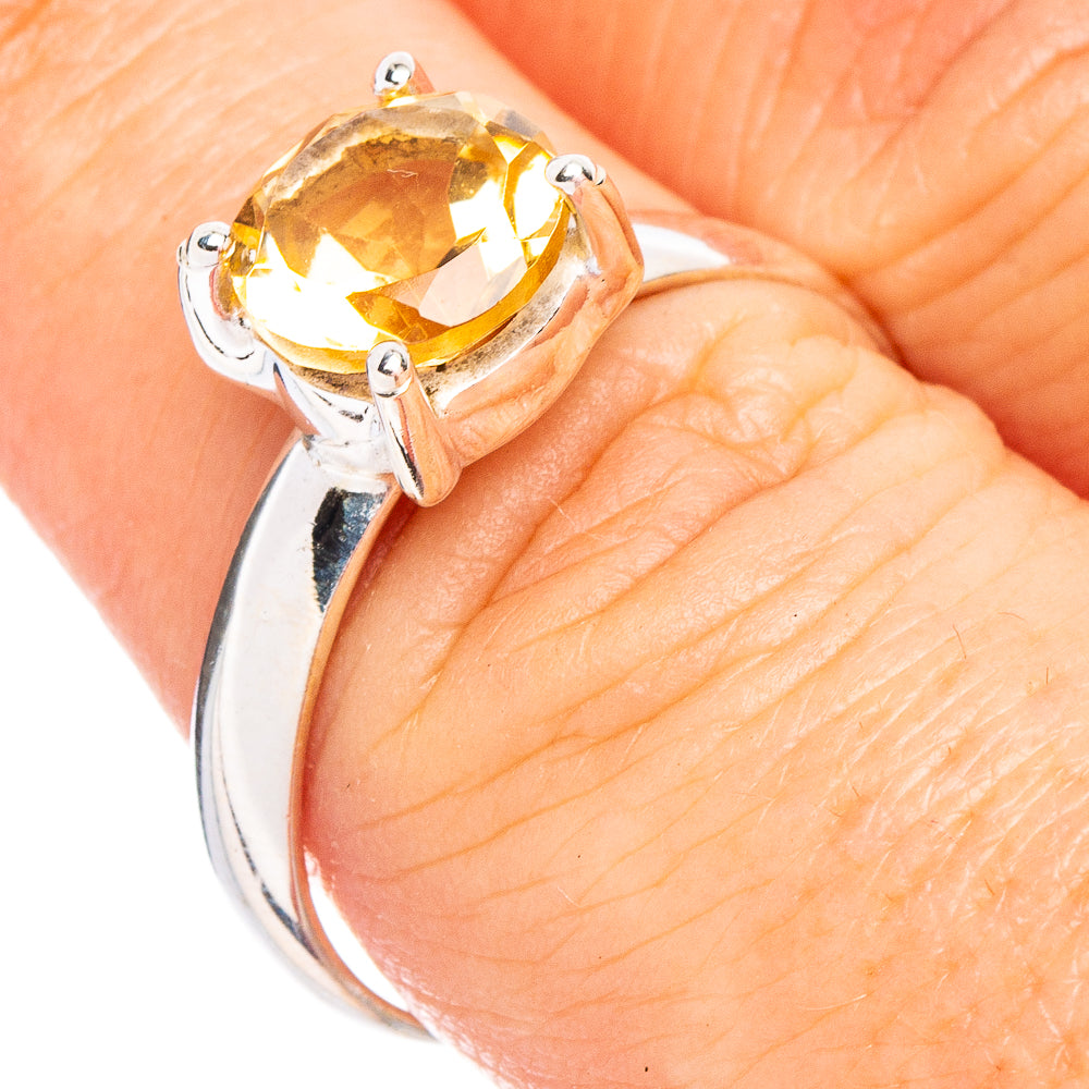 Faceted Citrine Ring Size 8.75 (.925 Sterling Silver)