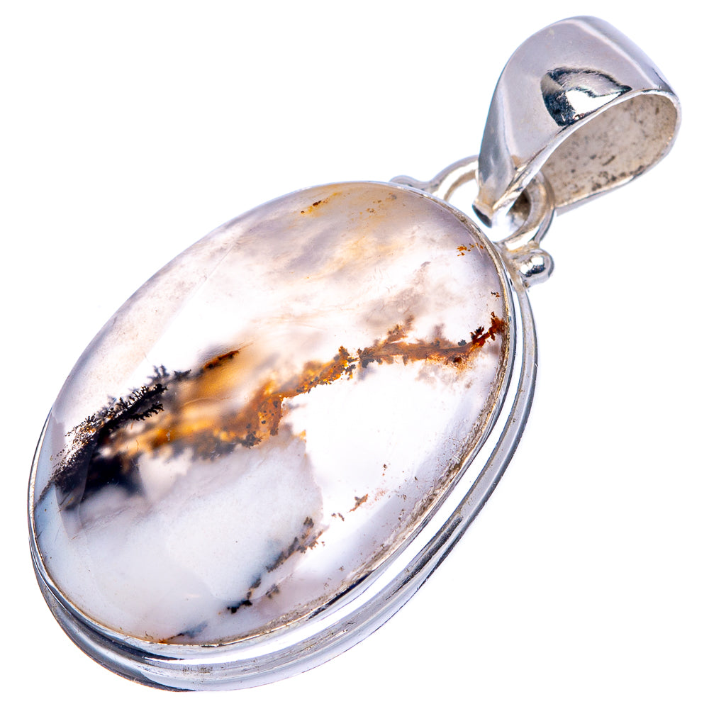 Scenic Dendritic Agate Pendant 1 1/4" (.925 Sterling Silver)