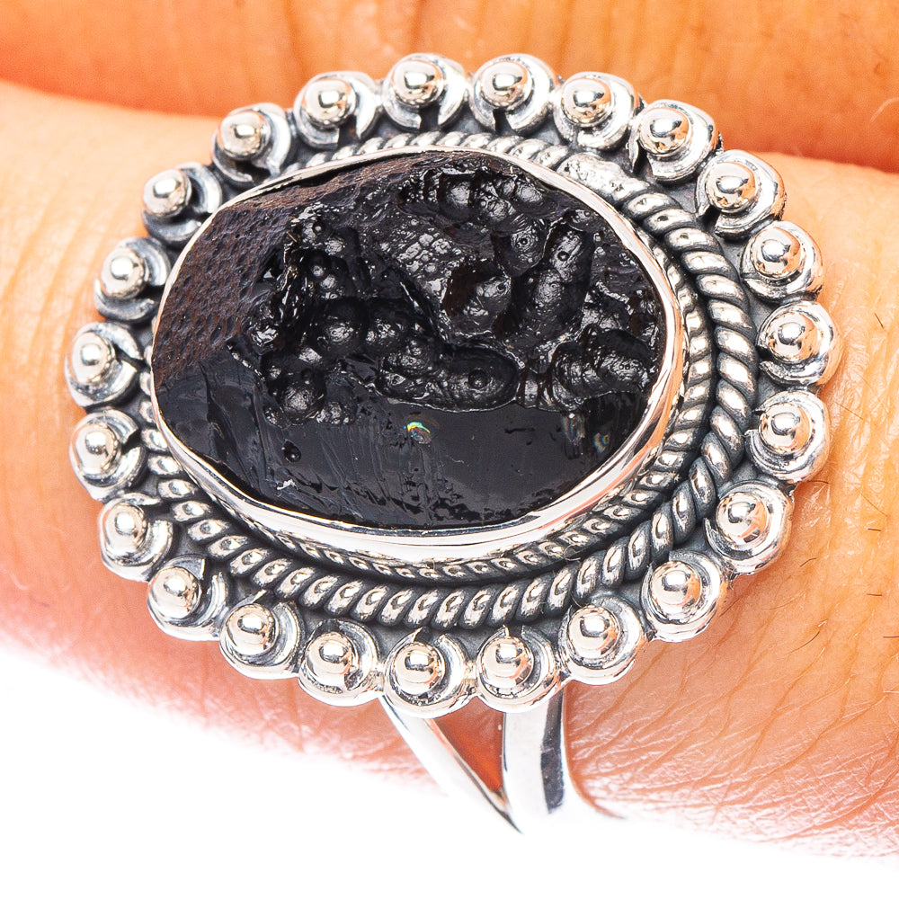 Tektite Ring Size 8 (925 Sterling Silver) R6914